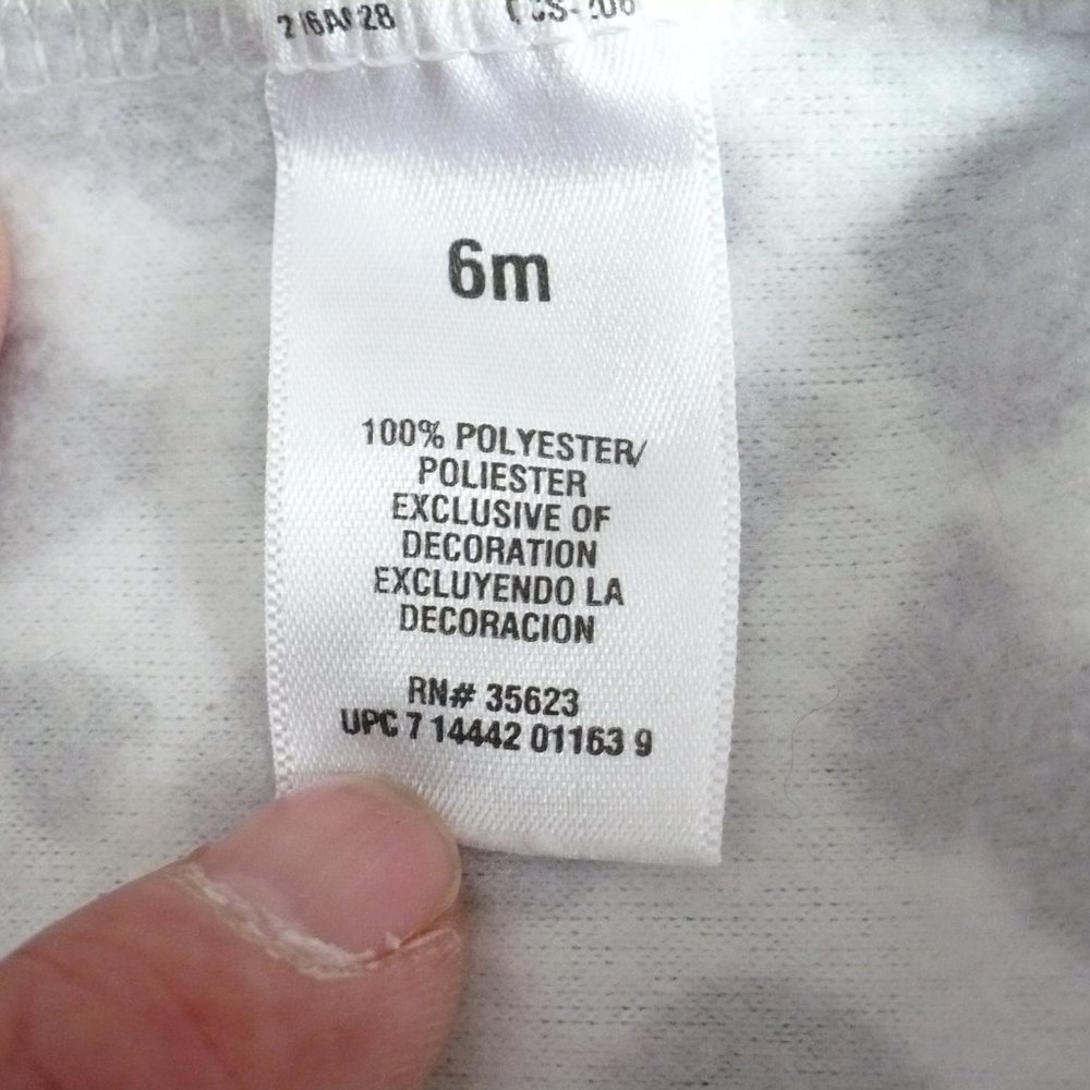 Carter Girl's Fleece Onesie with Hood - 6 months - Picture 4 of 5